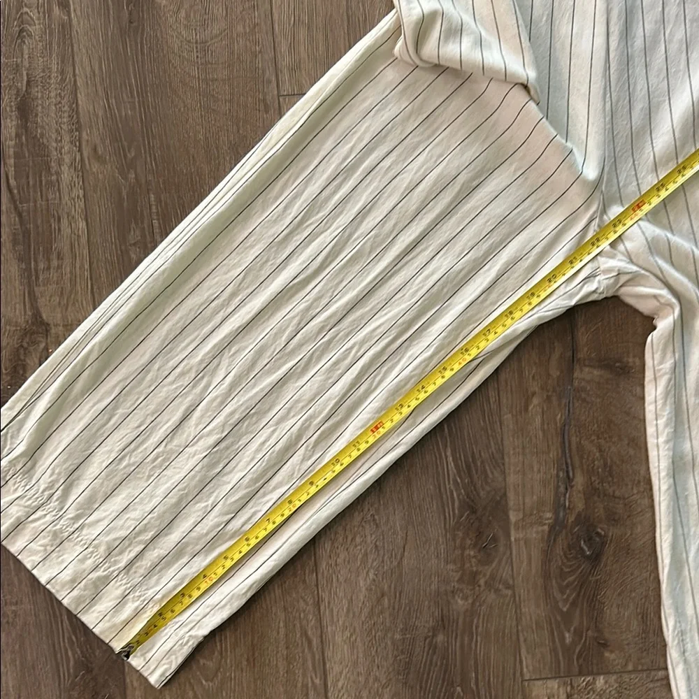 Like new - ZARA Wide-Leg Linen Blend Pinstripe Jumpsuit/Romper